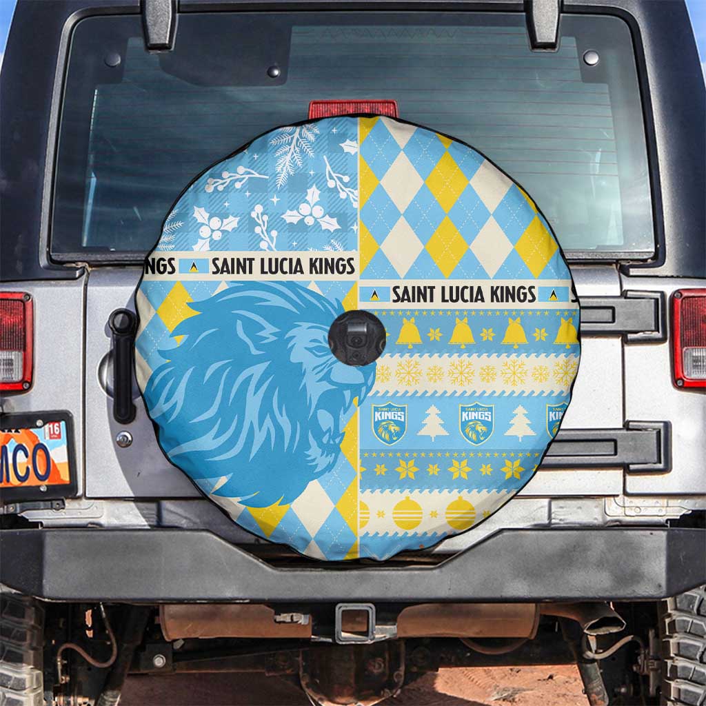 St Lucia Cricket Christmas Spare Tire Cover Merry Xmas Kings - Wonder Print Shop