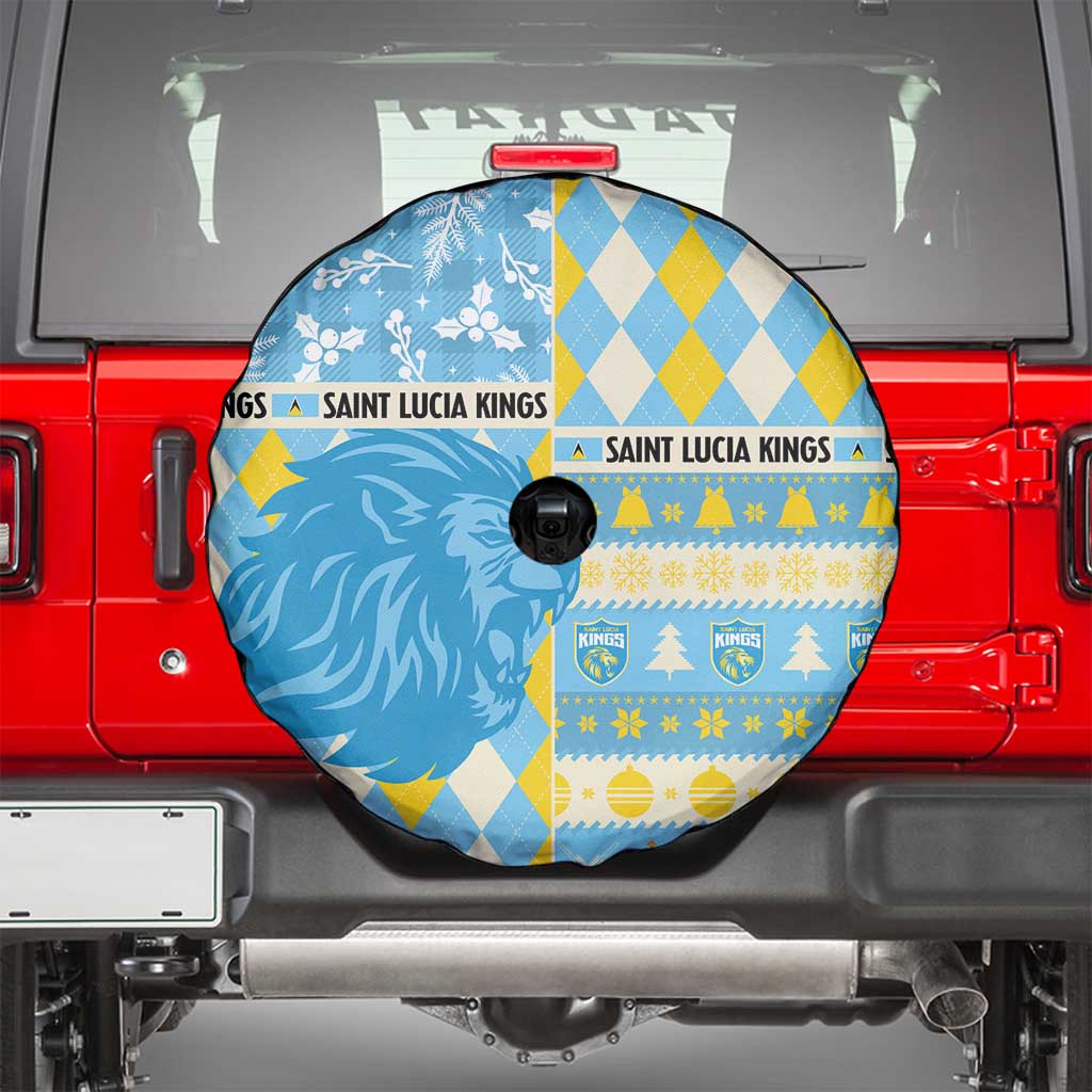 St Lucia Cricket Christmas Spare Tire Cover Merry Xmas Kings - Wonder Print Shop