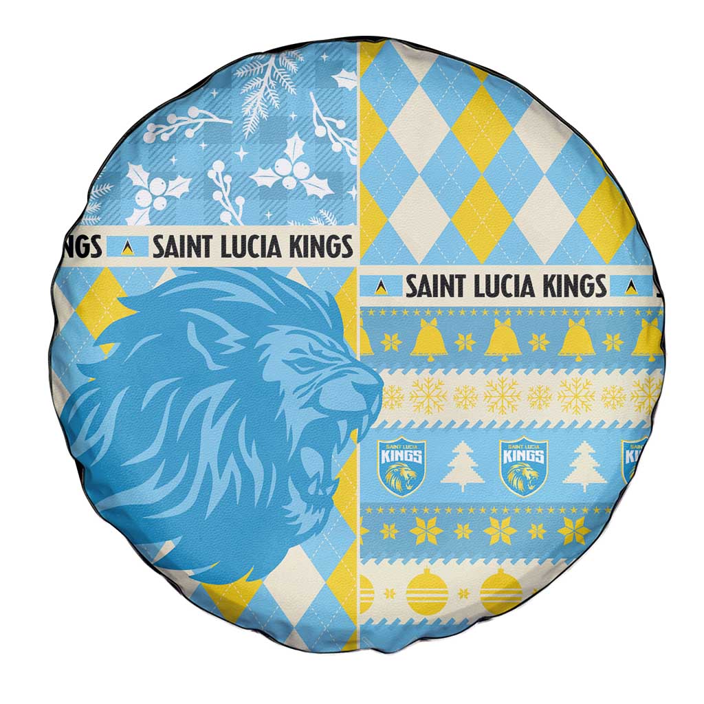 St Lucia Cricket Christmas Spare Tire Cover Merry Xmas Kings - Wonder Print Shop