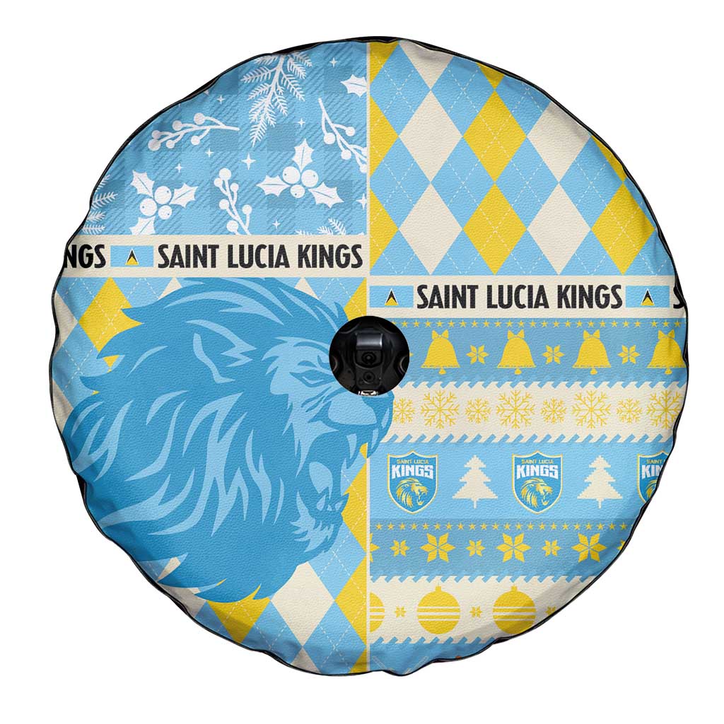 St Lucia Cricket Christmas Spare Tire Cover Merry Xmas Kings - Wonder Print Shop