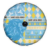 St Lucia Cricket Christmas Spare Tire Cover Merry Xmas Kings - Wonder Print Shop