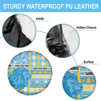 St Lucia Cricket Christmas Spare Tire Cover Merry Xmas Kings - Wonder Print Shop