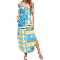 Personalized St Lucia Cricket Christmas Summer Maxi Dress Merry Xmas Kings - Wonder Print Shop