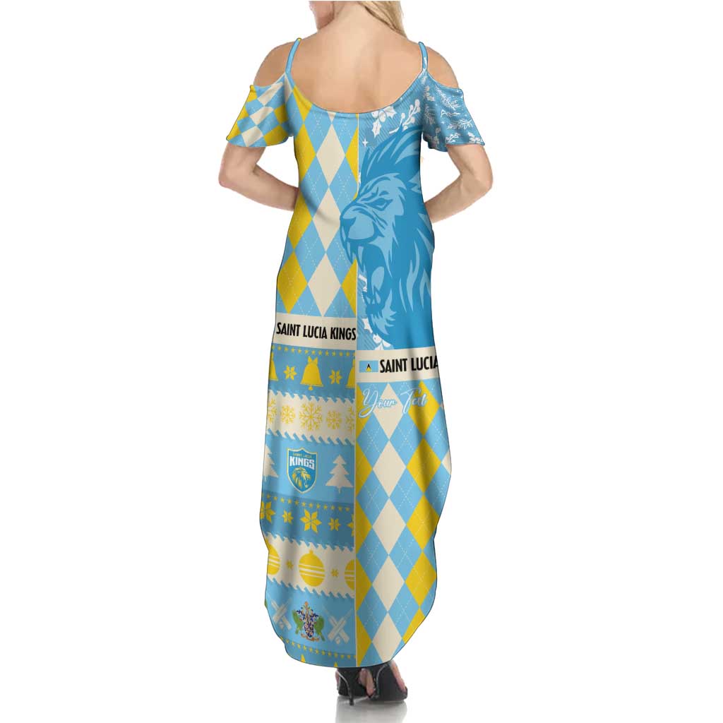 Personalized St Lucia Cricket Christmas Summer Maxi Dress Merry Xmas Kings - Wonder Print Shop