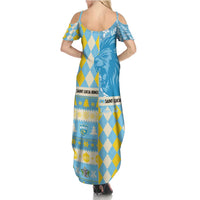 Personalized St Lucia Cricket Christmas Summer Maxi Dress Merry Xmas Kings - Wonder Print Shop