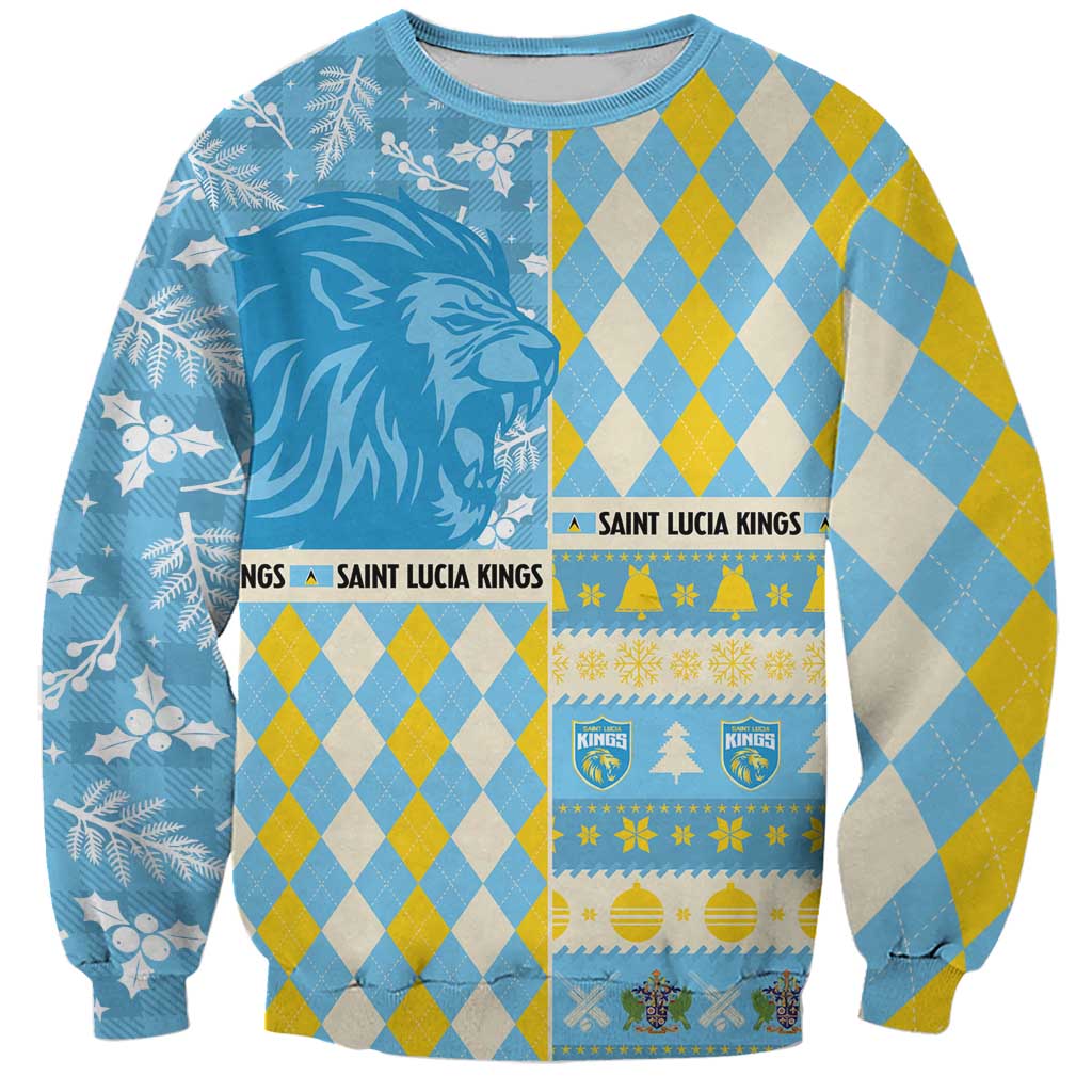 Personalized St Lucia Cricket Christmas Sweatshirt Merry Xmas Kings - Wonder Print Shop