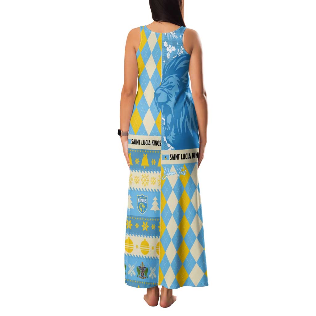 Personalized St Lucia Cricket Christmas Tank Maxi Dress Merry Xmas Kings - Wonder Print Shop