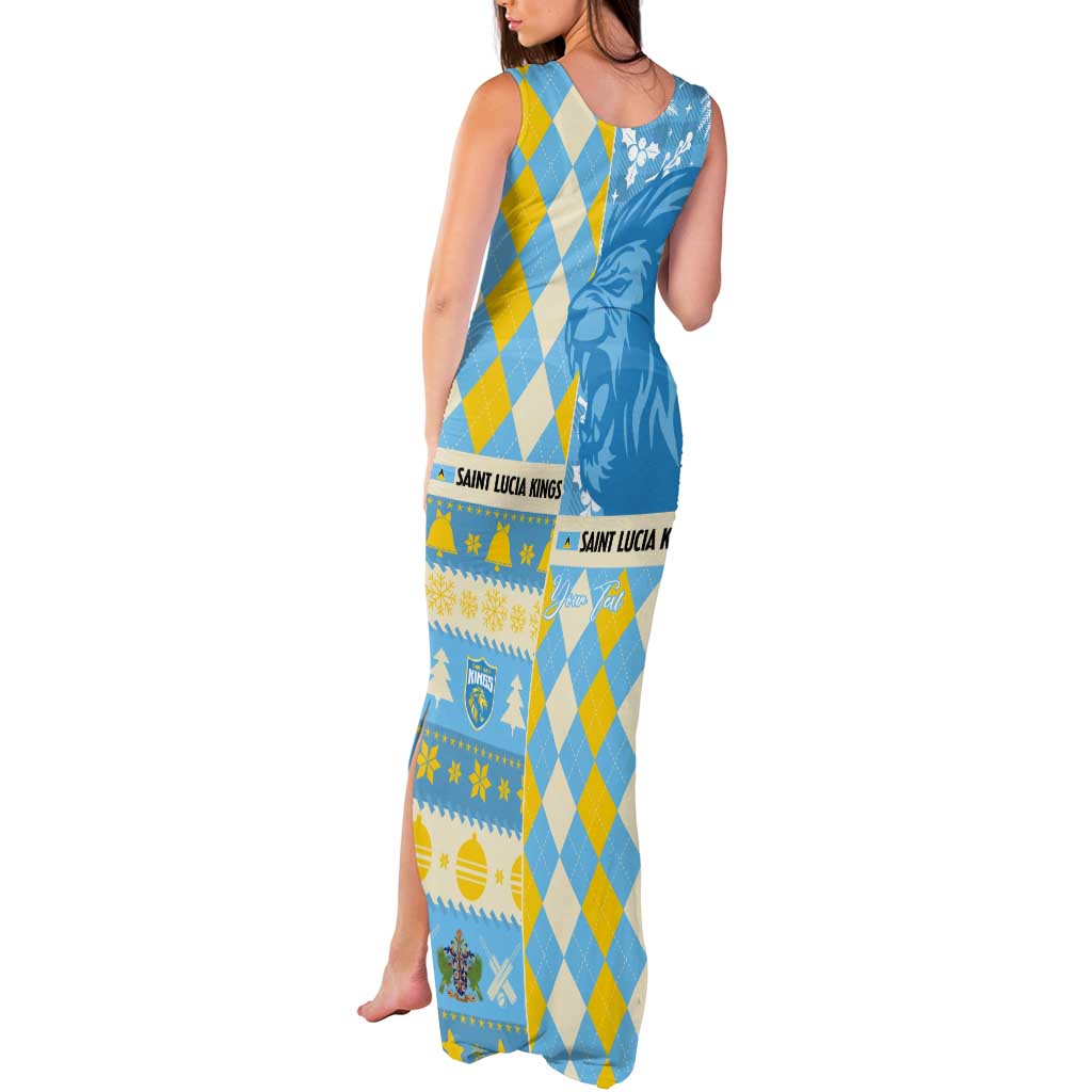 Personalized St Lucia Cricket Christmas Tank Maxi Dress Merry Xmas Kings - Wonder Print Shop