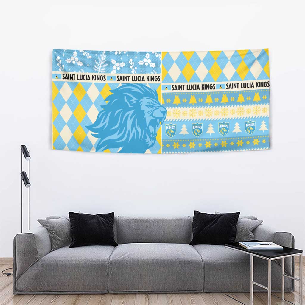 St Lucia Cricket Christmas Tapestry Merry Xmas Kings - Wonder Print Shop