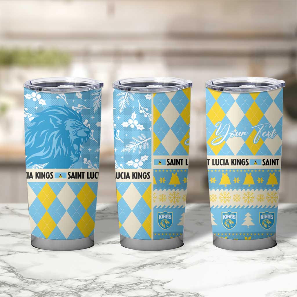 Personalized St Lucia Cricket Christmas Tumbler Cup Merry Xmas Kings - Wonder Print Shop