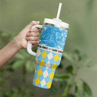 Personalized St Lucia Cricket Christmas Tumbler With Handle Merry Xmas Kings - Wonder Print Shop