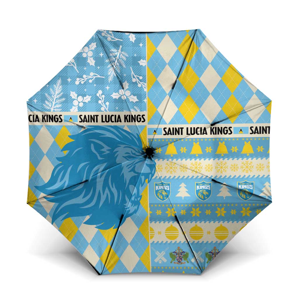 St Lucia Cricket Christmas Umbrella Merry Xmas Kings - Wonder Print Shop