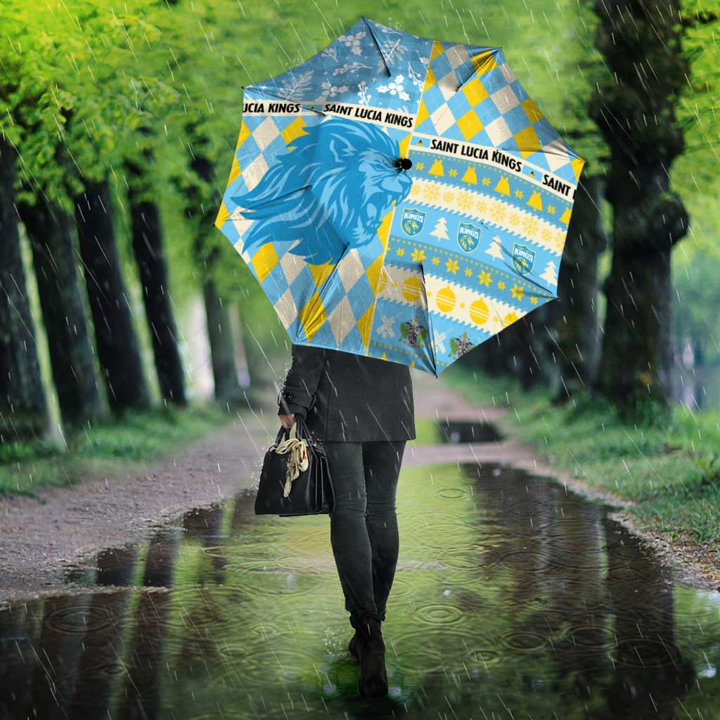 St Lucia Cricket Christmas Umbrella Merry Xmas Kings - Wonder Print Shop