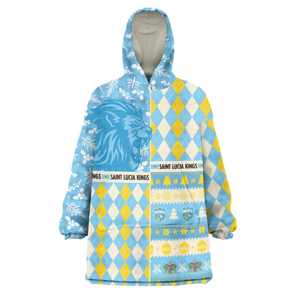 Personalized St Lucia Cricket Christmas Wearable Blanket Hoodie Merry Xmas Kings - Wonder Print Shop