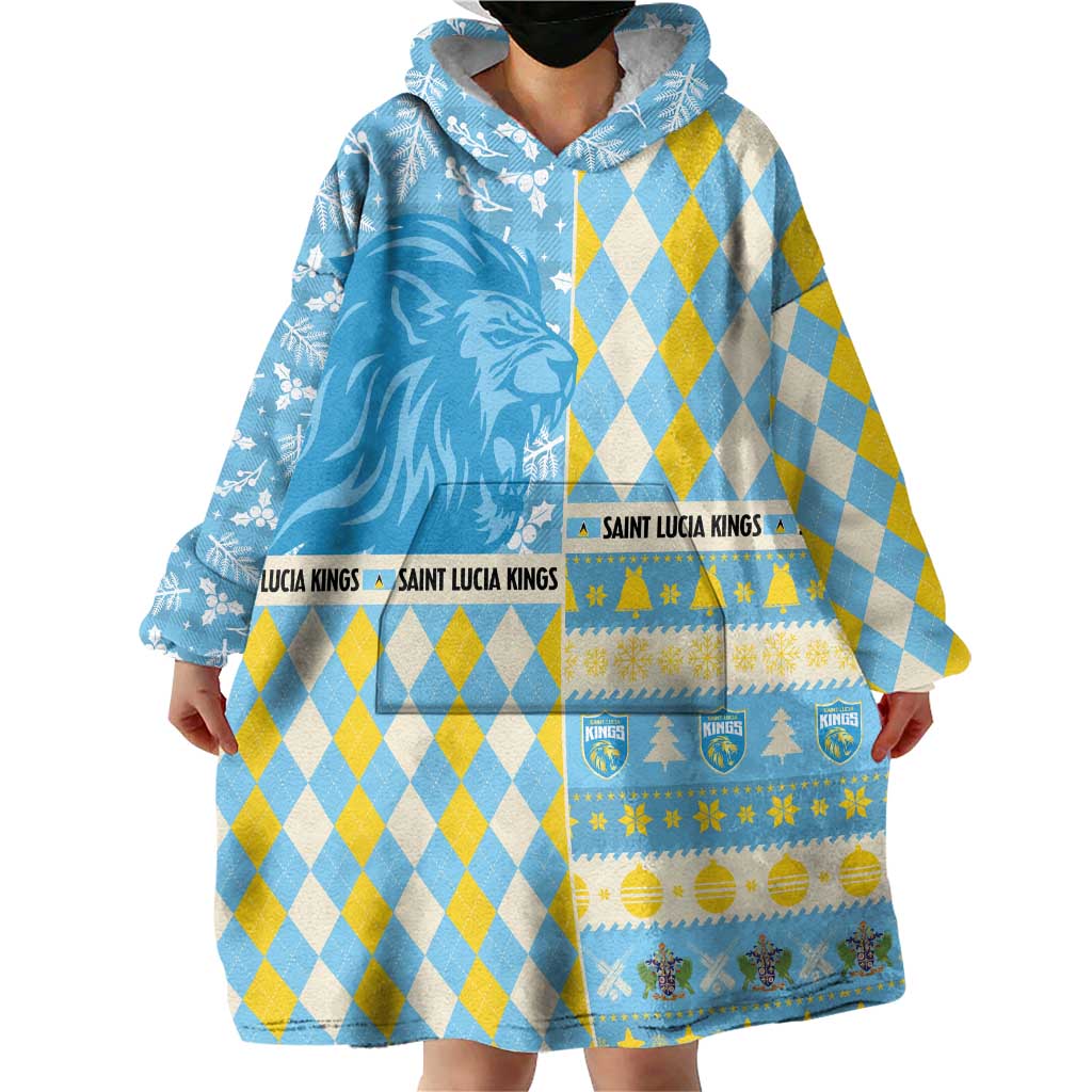 Personalized St Lucia Cricket Christmas Wearable Blanket Hoodie Merry Xmas Kings - Wonder Print Shop