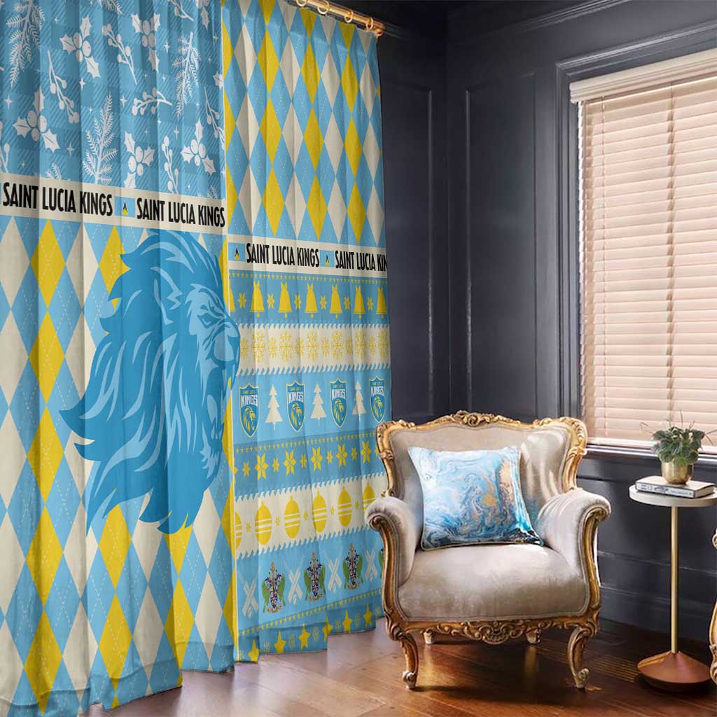 St Lucia Cricket Christmas Window Curtain Merry Xmas Kings - Wonder Print Shop