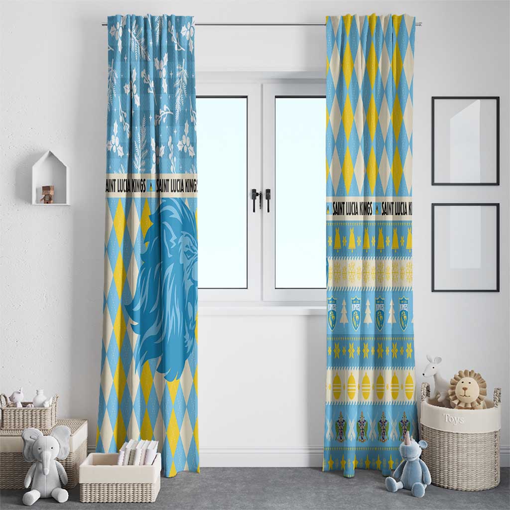 St Lucia Cricket Christmas Window Curtain Merry Xmas Kings - Wonder Print Shop