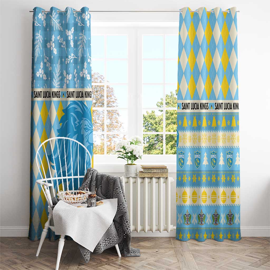 St Lucia Cricket Christmas Window Curtain Merry Xmas Kings - Wonder Print Shop