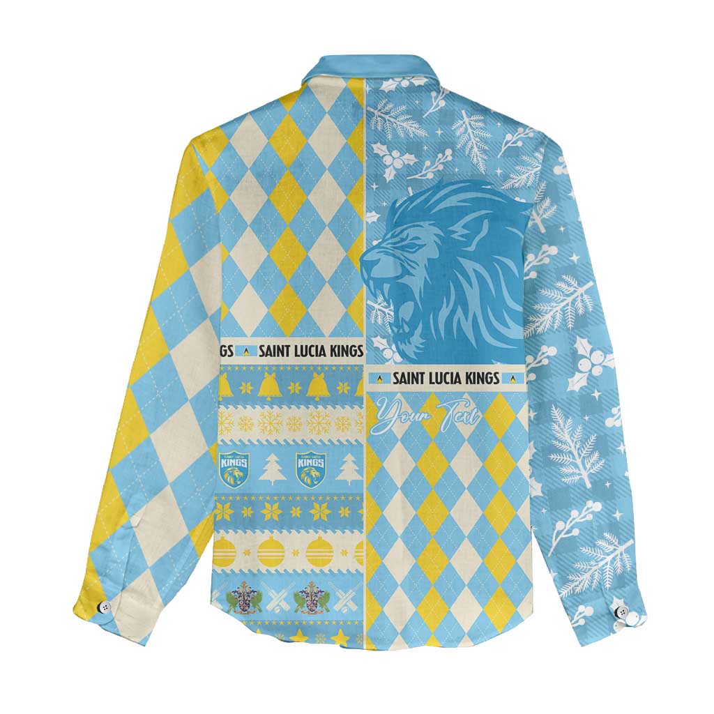 Personalized St Lucia Cricket Christmas Women Casual Shirt Merry Xmas Kings - Wonder Print Shop