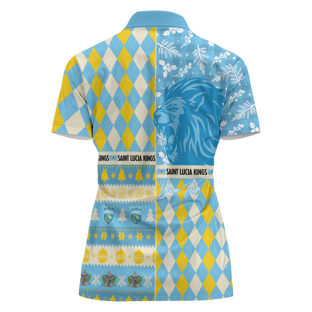 Personalized St Lucia Cricket Christmas Women Polo Shirt Merry Xmas Kings - Wonder Print Shop