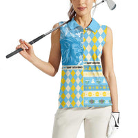 Personalized St Lucia Cricket Christmas Women Sleeveless Polo Shirt Merry Xmas Kings - Wonder Print Shop