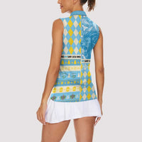 Personalized St Lucia Cricket Christmas Women Sleeveless Polo Shirt Merry Xmas Kings - Wonder Print Shop