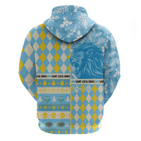 Personalized St Lucia Cricket Christmas Zip Hoodie Merry Xmas Kings - Wonder Print Shop