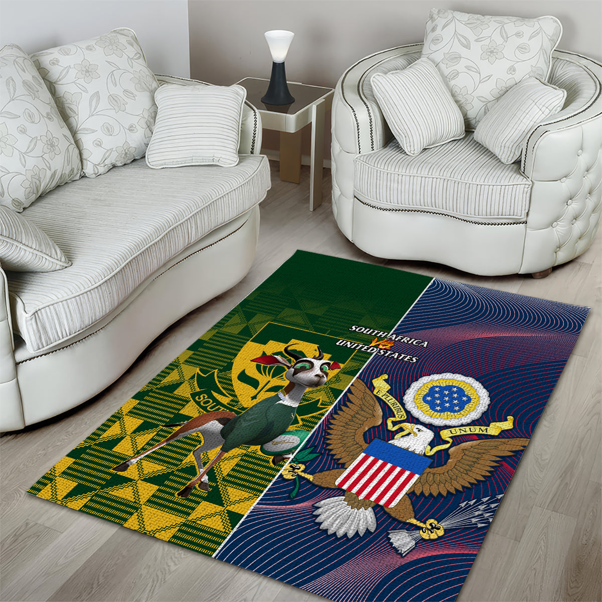 South Africa And United States Rugby Area Rug 2023 Springboks Combine Eagles - Wonder Print Shop