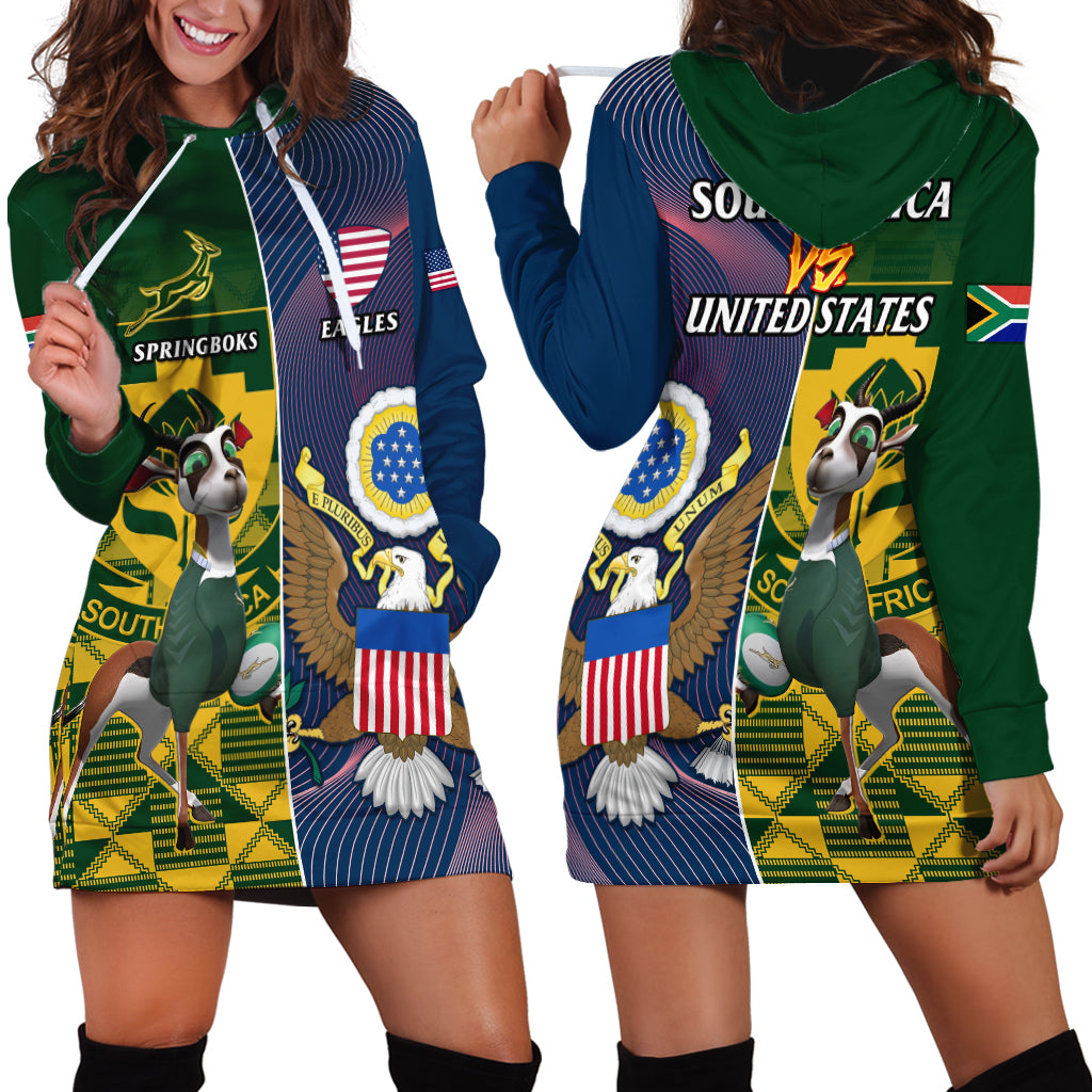 South Africa And United States Rugby Hoodie Dress 2023 Springboks Combine Eagles - Wonder Print Shop