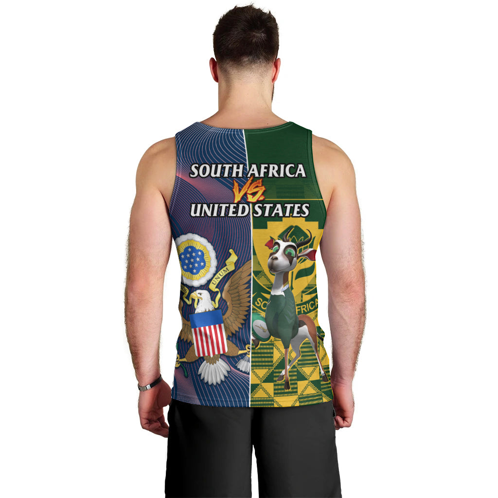 South Africa And United States Rugby Men Tank Top 2023 Springboks Combine Eagles - Wonder Print Shop