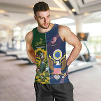 South Africa And United States Rugby Men Tank Top 2023 Springboks Combine Eagles - Wonder Print Shop