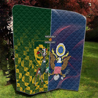 South Africa And United States Rugby Quilt 2023 Springboks Combine Eagles - Wonder Print Shop