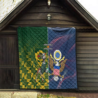 South Africa And United States Rugby Quilt 2023 Springboks Combine Eagles - Wonder Print Shop