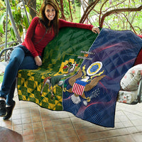 South Africa And United States Rugby Quilt 2023 Springboks Combine Eagles - Wonder Print Shop
