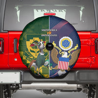 South Africa And United States Rugby Spare Tire Cover 2023 Springboks Combine Eagles - Wonder Print Shop