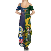 South Africa And United States Rugby Summer Maxi Dress 2023 Springboks Combine Eagles - Wonder Print Shop