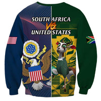 South Africa And United States Rugby Sweatshirt 2023 Springboks Combine Eagles LT14