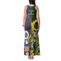 South Africa And United States Rugby Tank Maxi Dress 2023 Springboks Combine Eagles - Wonder Print Shop