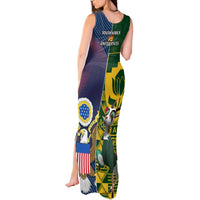 South Africa And United States Rugby Tank Maxi Dress 2023 Springboks Combine Eagles - Wonder Print Shop