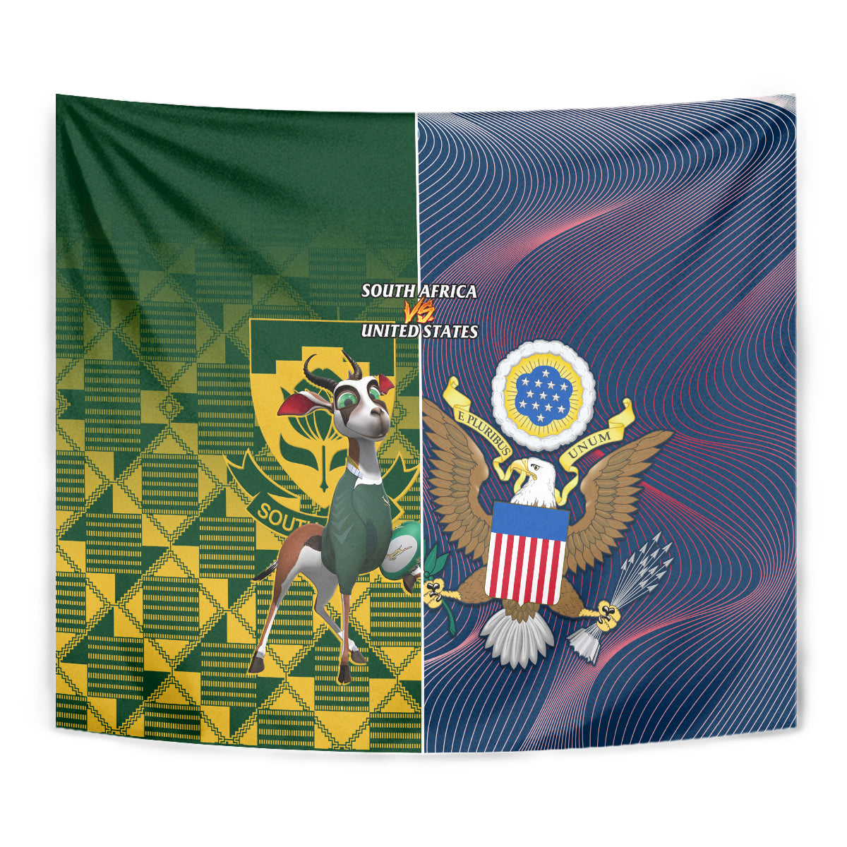 South Africa And United States Rugby Tapestry 2023 Springboks Combine Eagles - Wonder Print Shop