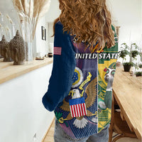 South Africa And United States Rugby Women Casual Shirt 2023 Springboks Combine Eagles - Wonder Print Shop