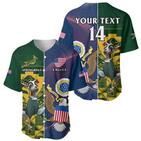 Custom South Africa And United States Rugby Baseball Jersey 2023 Springboks Combine Eagles - Wonder Print Shop