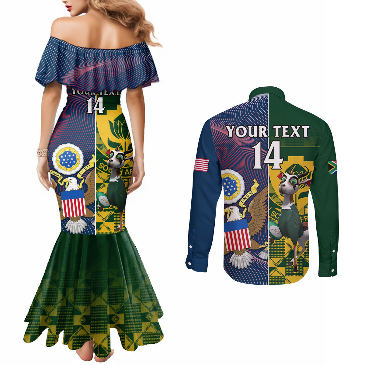 custom-south-africa-and-united-states-rugby-couples-matching-mermaid-dress-and-long-sleeve-button-shirts-2023-springboks-combine-eagles