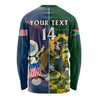 Custom South Africa And United States Rugby Long Sleeve Shirt 2023 Springboks Combine Eagles - Wonder Print Shop