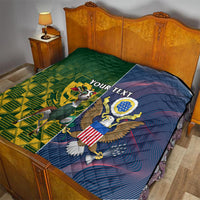 Custom South Africa And United States Rugby Quilt 2023 Springboks Combine Eagles - Wonder Print Shop