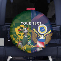 Custom South Africa And United States Rugby Spare Tire Cover 2023 Springboks Combine Eagles - Wonder Print Shop