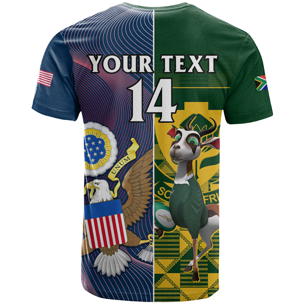 Custom South Africa And United States Rugby T Shirt 2023 Springboks Combine Eagles - Wonder Print Shop
