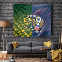 Custom South Africa And United States Rugby Tapestry 2023 Springboks Combine Eagles - Wonder Print Shop