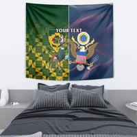 Custom South Africa And United States Rugby Tapestry 2023 Springboks Combine Eagles - Wonder Print Shop