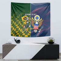 Custom South Africa And United States Rugby Tapestry 2023 Springboks Combine Eagles - Wonder Print Shop